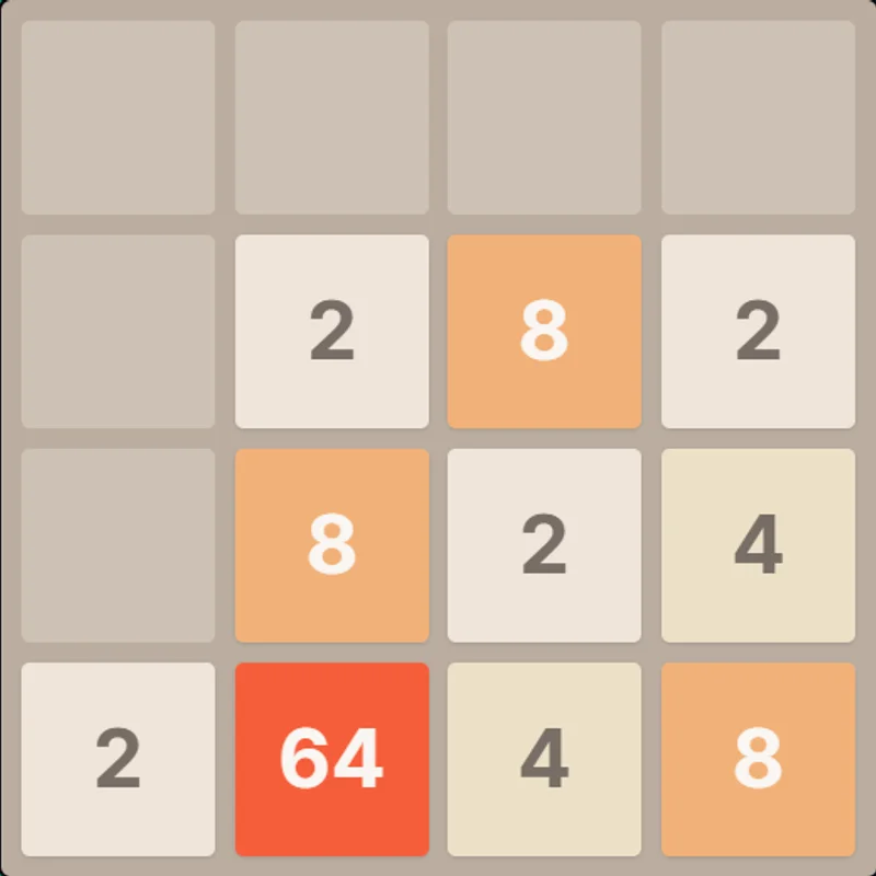A ClockTools 2048 board with numbered tiles in the classic colors
